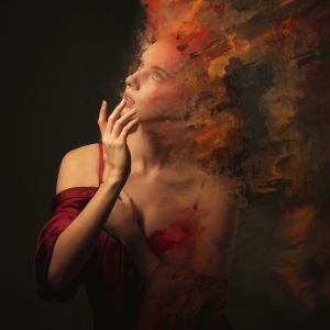 Festett Portré 2.  (fotósorozat) Álmodozás / Painted portrait 2 (series) Daydream (2022)